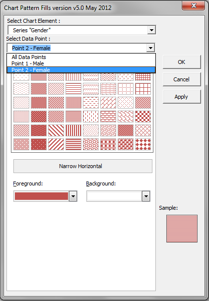 PowerPoint Chart Fill Data Point Selection